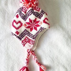 Girls Peruvian Knit Hat Braided  SIZE MEDIUM-LARGE